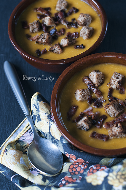 Pumpkin Soup with Homemade Croutons