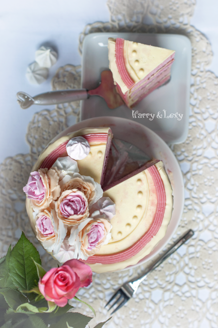 Pink Layer Cake with Raspberry Jelly