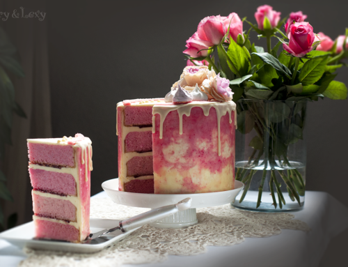 Pink Layer Cake with Raspberry Jelly